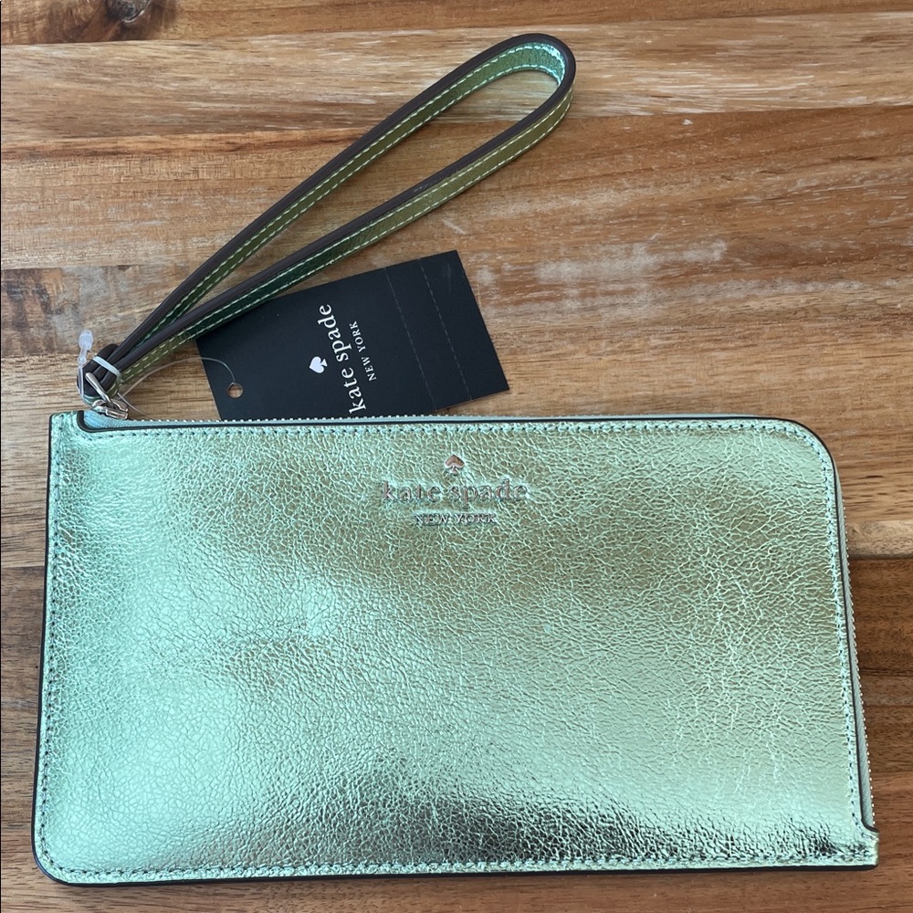 Kate Spade Shimmering Green Wristlet